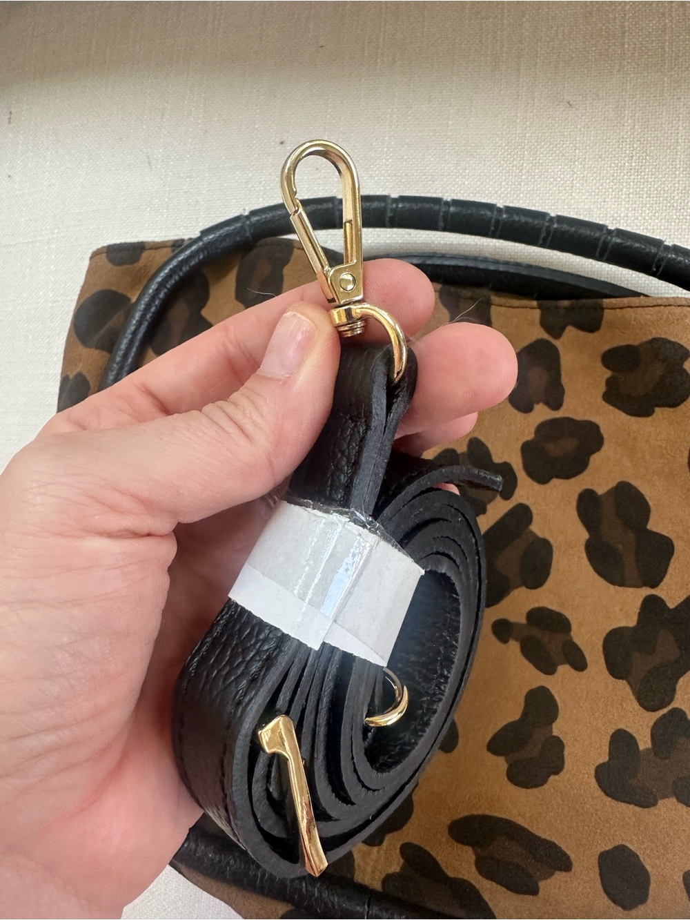 Cheval Firenze Italy Leopard Suede Leather Satchel Crossbody Handbag - Picture 6 of 10